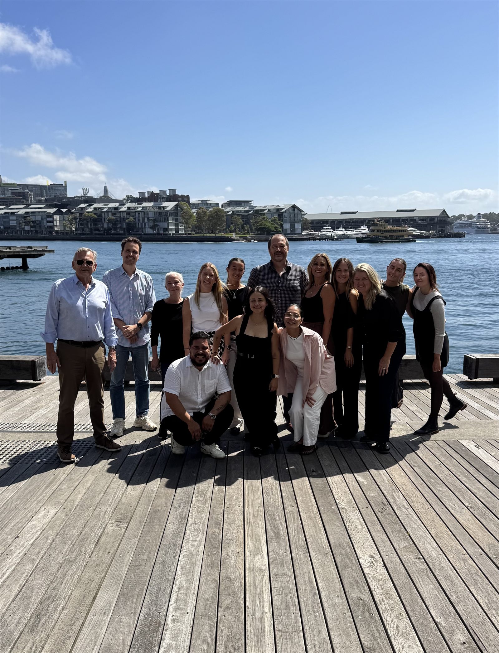 The EVT Marketing team by Sydney Harbour