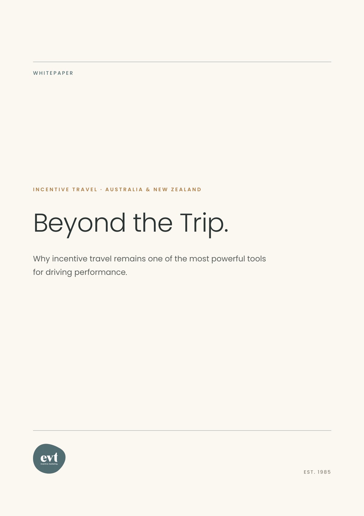 Cover of the Beyond the Trip incentive travel whitepaper.