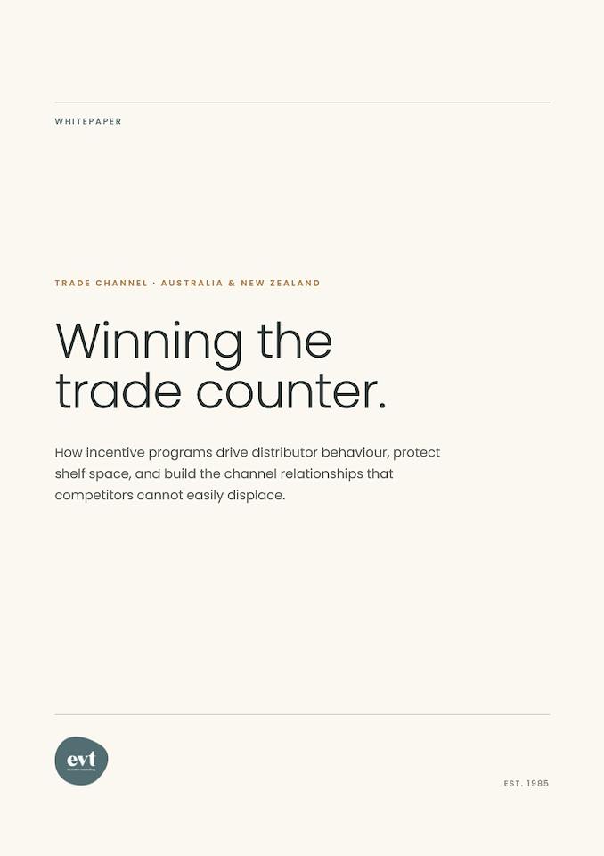 Cover of the Winning the trade counter whitepaper.